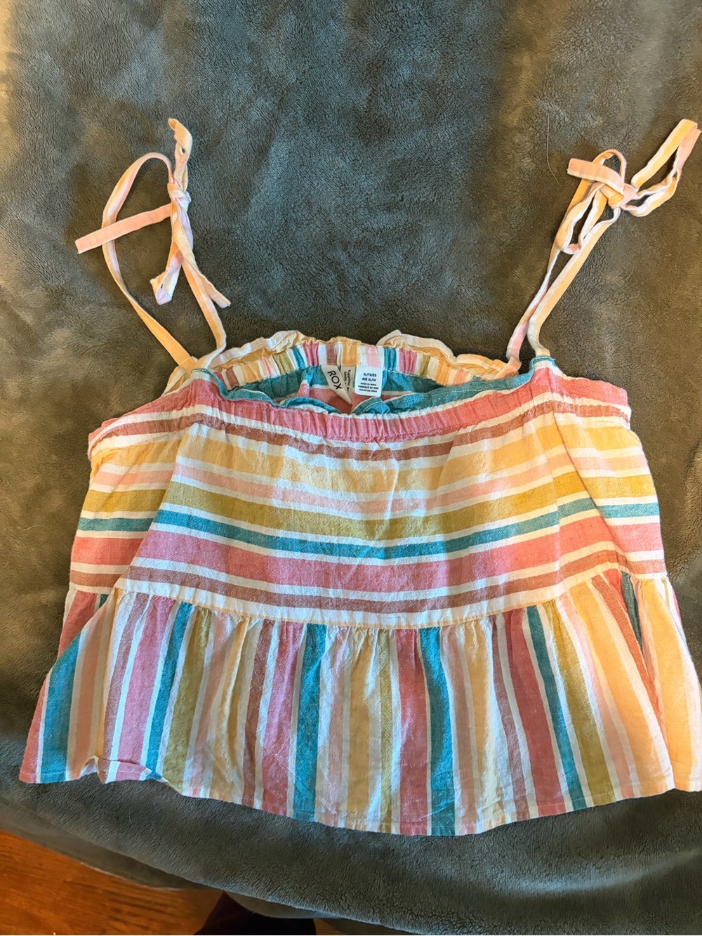 Vintage Roxy Rainbow Linen Crop Top